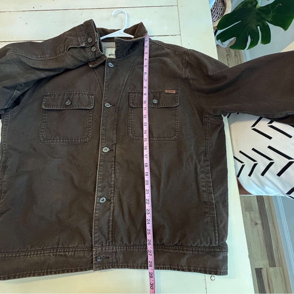 Woolrich Canvas Sherpa Lined Trucker Jacket Mens XXL Brown Barn Chore Coat Work - Picture 5 of 11